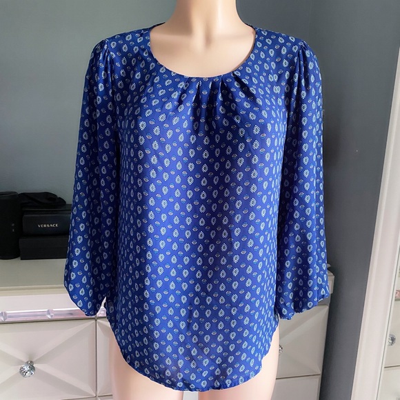 Navy Blue Print Top - Picture 4 of 7